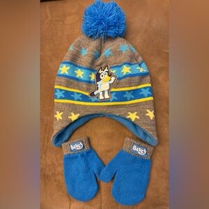 Bluey baby/toddler winter hat and mittens